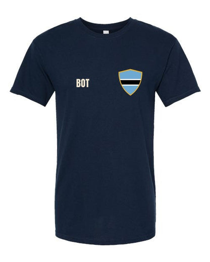 Botswana Soccer Tee — Retro National Crest | NYC Factory