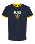 Brazil 2026 Soccer Arched Crest Ringer Tee -- NYC Factory