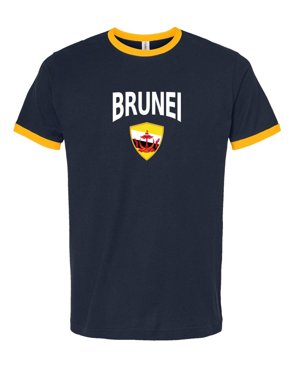 Brunei Arched Crest Soccer Ringer Tee — NYC Factory