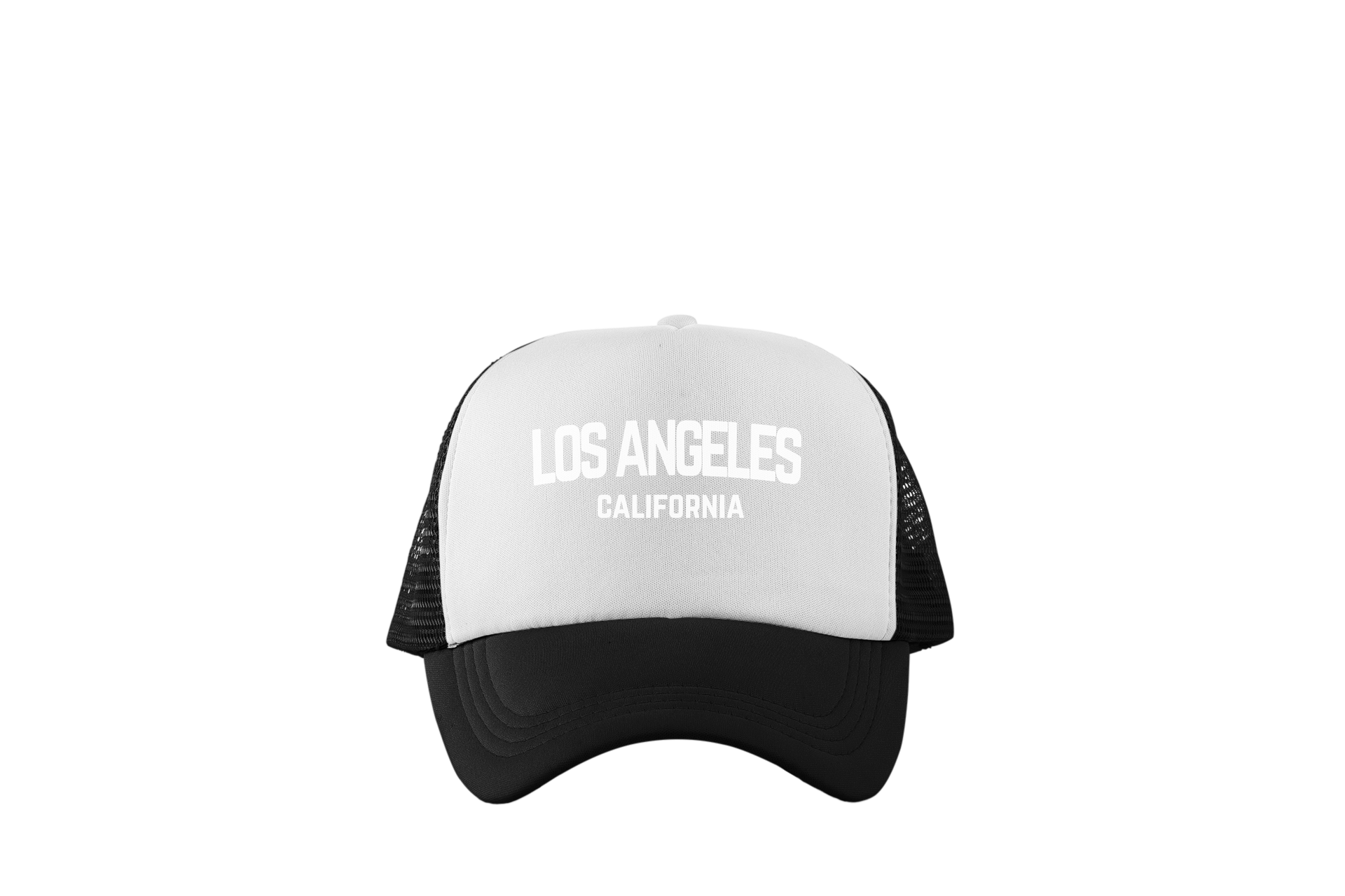 Los Angeles California White Retro Design Trucker Baseball Hat White/Black