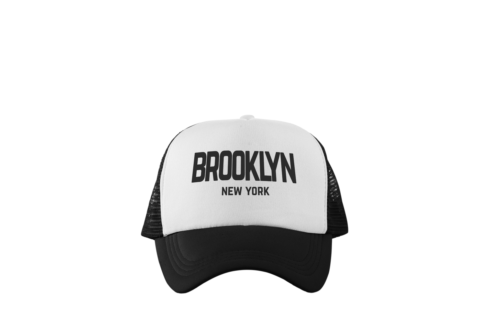 Brooklyn New York Retro Design Trucker Baseball Hat White/Black