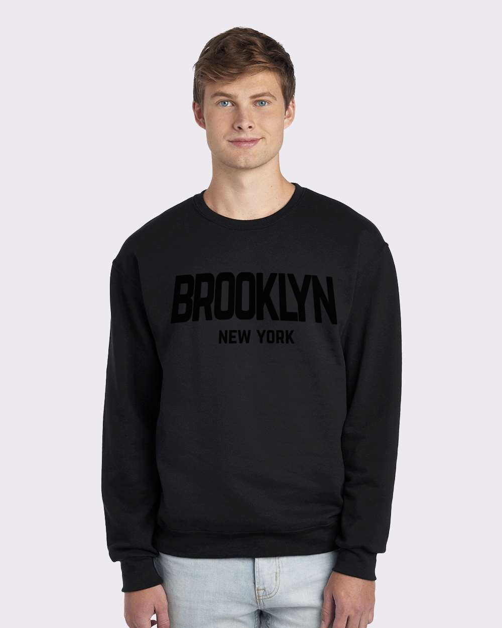 Brooklyn New York Retro Design Custom Crewneck Sweatshirt Black