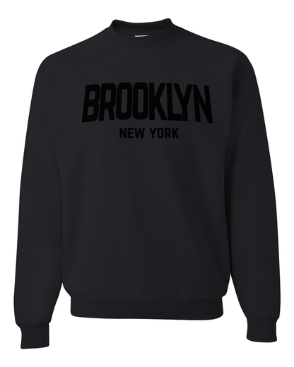 Brooklyn New York Retro Design Custom Crewneck Sweatshirt Black