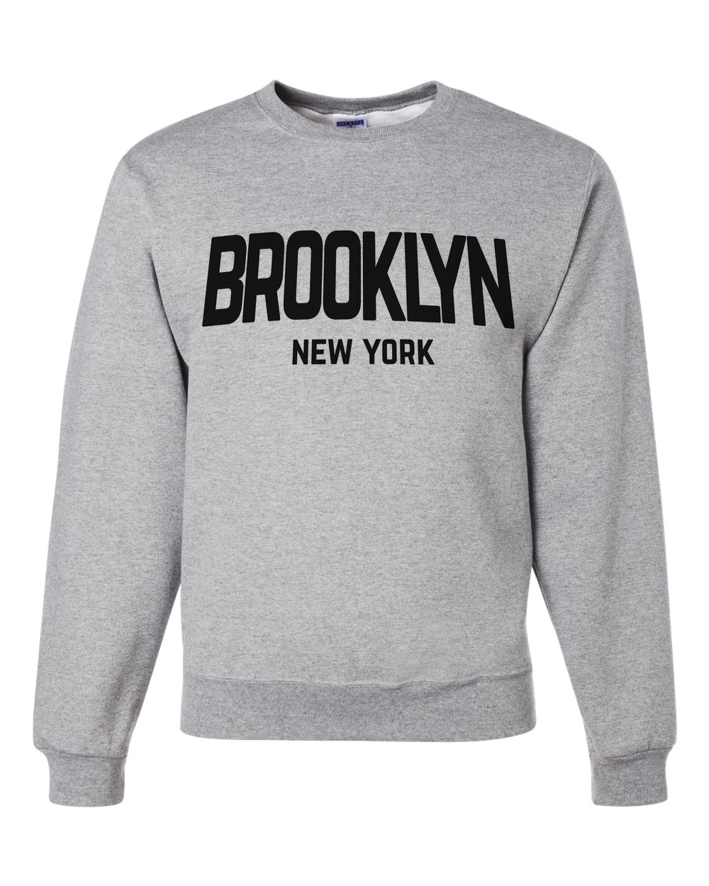Brooklyn New York Retro Design Custom Crewneck Sweatshirt Heather Gray