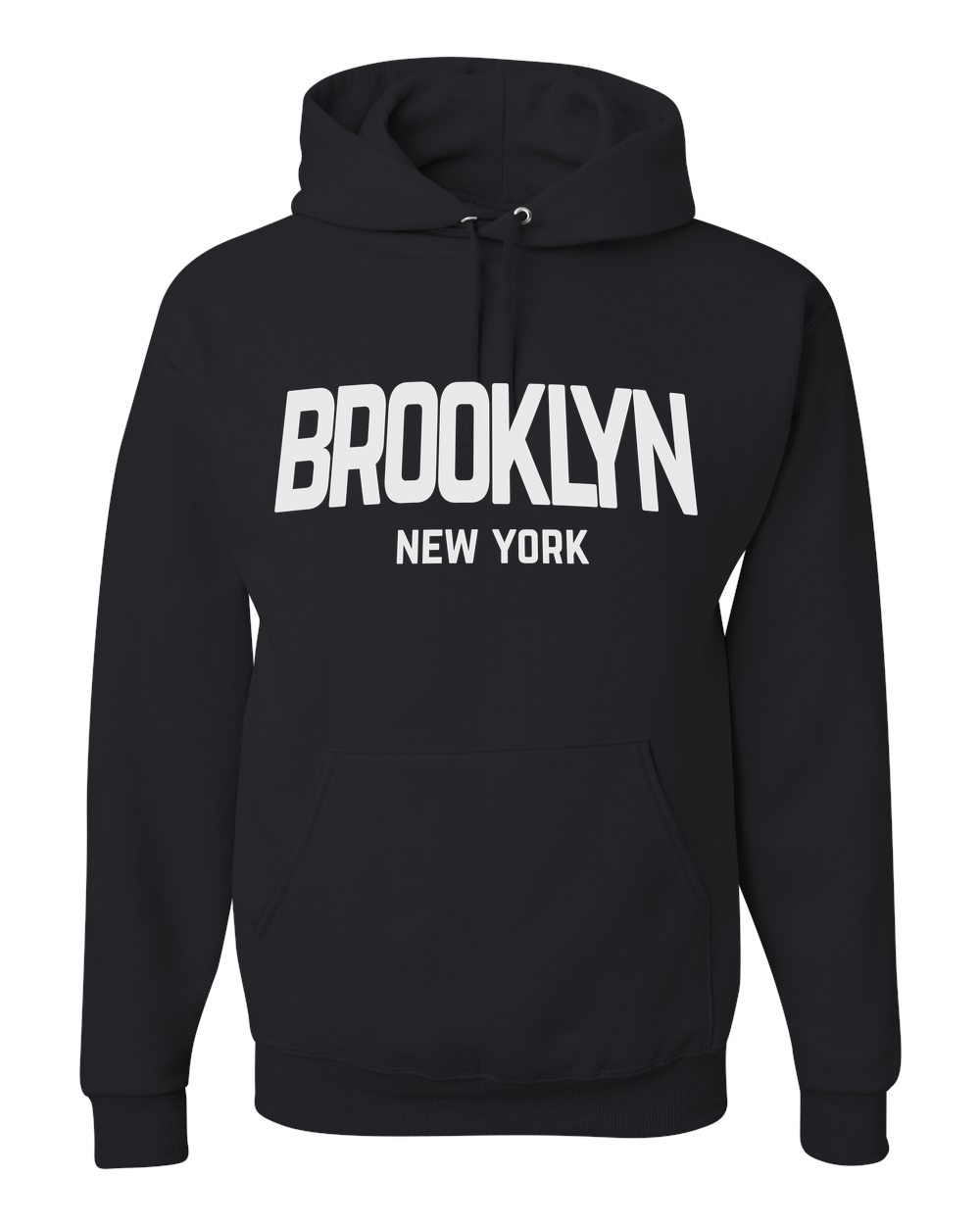 Brooklyn Retro White Design Custom Hoodie Black