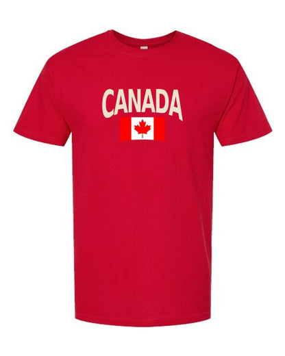 Canada Soccer Tee 2026 — Classic Name & Flag | NYC Factory - Canada Red