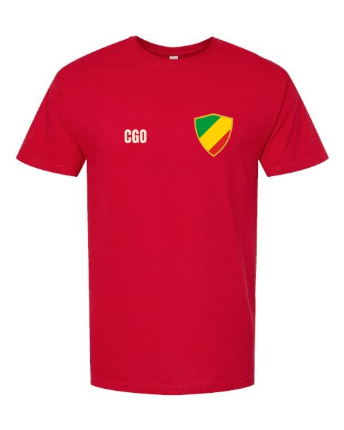 Republic Of The Congo Soccer Tee — Retro National Crest | NYC Factory