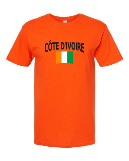 Ivory Coast Soccer Tee 2026 — Classic Name & Flag | NYC Factory - Orange