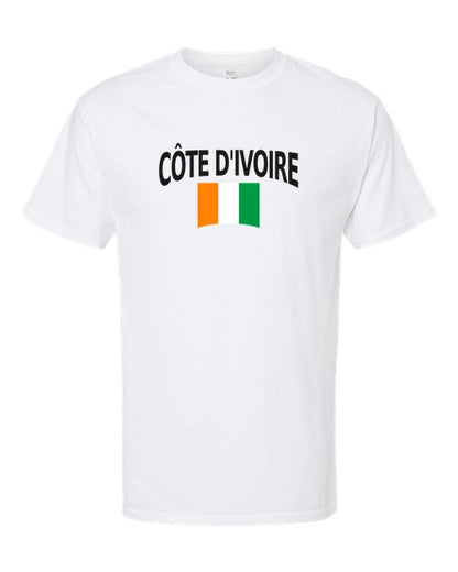 Ivory Coast Soccer Tee 2026 — Classic Name & Flag | NYC Factory - White