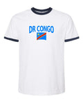DR Congo Soccer Ringer Tee 2026 — Classic Name & Flag | NYC Factory