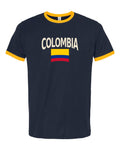 Colombia Soccer Ringer Tee 2026 — Classic Name & Flag | NYC Factory