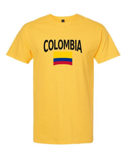 Colombia Soccer Tee 2026 — Classic Name & Flag | NYC Factory - Yellow