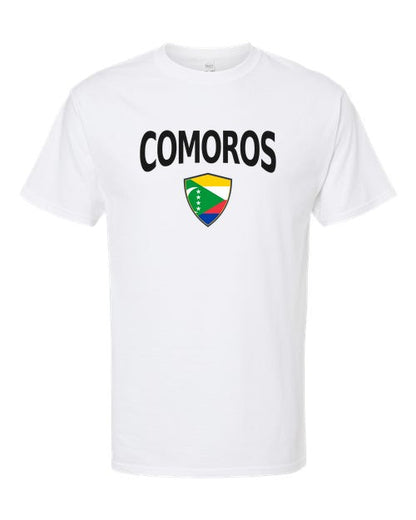 Comoros Arched Crest Soccer Tee — NYC Factory