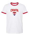 Croatia 2026 Soccer Arched Crest Ringer Tee -- NYC Factory