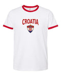 Croatia 2026 Soccer Arched Crest Ringer Tee -- NYC Factory