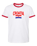Croatia Soccer Ringer Tee 2026 — Classic Name & Flag | NYC Factory