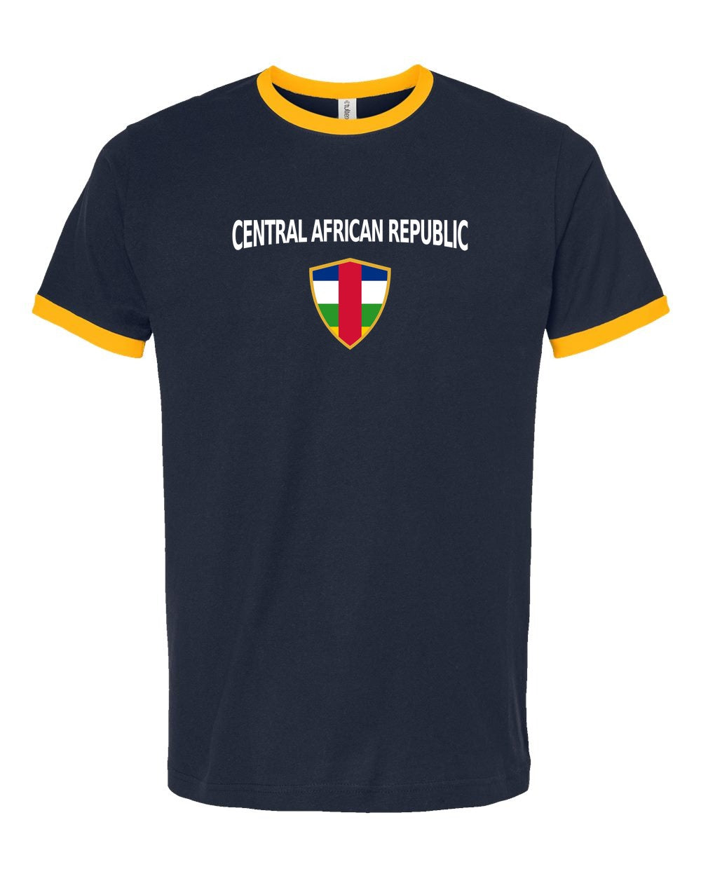 Central African Republic Arched Crest Soccer Ringer Tee — NYC Factory