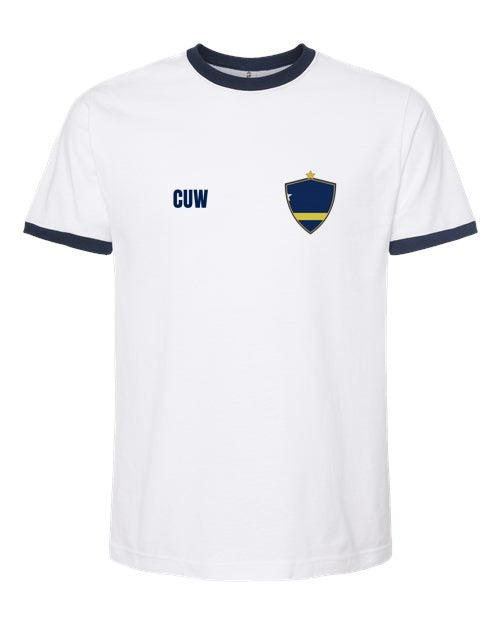 Curaçao Soccer Ringer Tee 2026 — Retro National Crest | NYC Factory