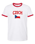 Czech Republic Soccer Ringer Tee 2026 — Classic Name & Flag | NYC Factory