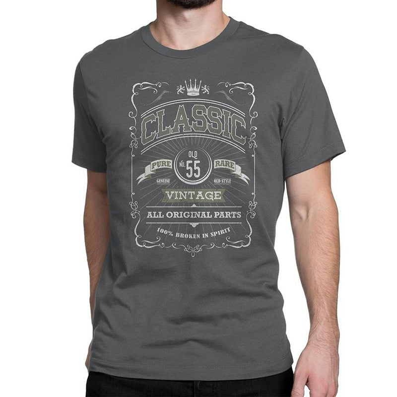 Classic Mens 55Th Birthday T-Shirt Vintage Unisex 55 Black