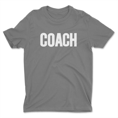 Coach Men's T-Shirt (Solid Design, Charcoal & White)