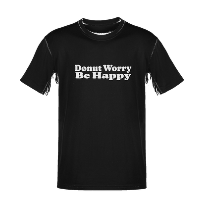 Unisex Donut Worry Be Happy Soft Cotton Tee