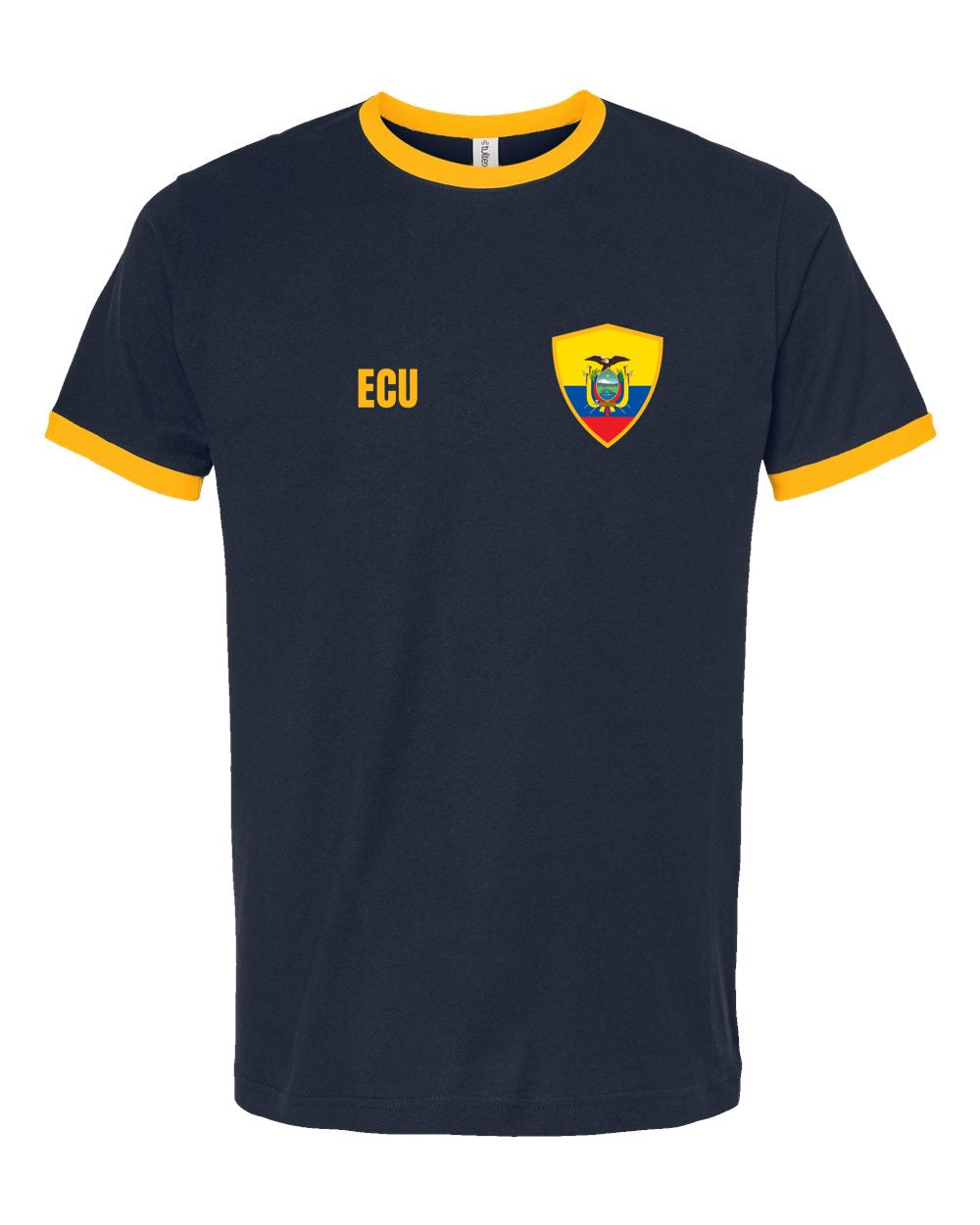 Ecuador Soccer Ringer Tee 2026 — Retro National Crest | NYC Factory