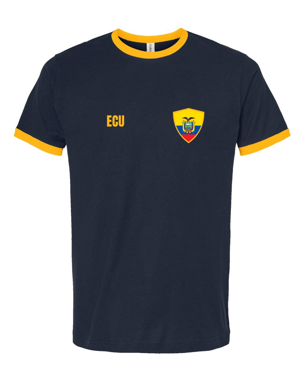 Ecuador Soccer Ringer Tee 2026 — Retro National Crest | NYC Factory