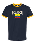 Ecuador Soccer Ringer Tee 2026 — Classic Name & Flag | NYC Factory