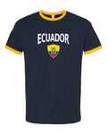 Ecuador 2026 Soccer Arched Crest Ringer Tee -- NYC Factory