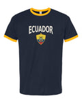 Ecuador 2026 Soccer Arched Crest Ringer Tee -- NYC Factory