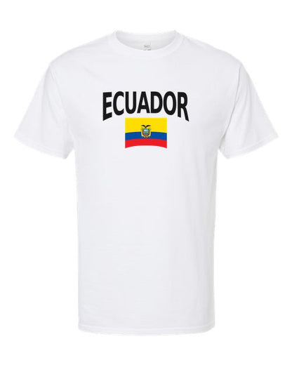 Ecuador Soccer Tee 2026 — Classic Name & Flag | NYC Factory - White