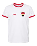 Egypt Soccer Ringer Tee 2026 — Retro National Crest — White/Red | NYC Factory