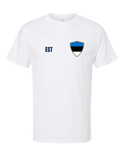 Estonia Soccer Tee — Retro National Crest | NYC Factory
