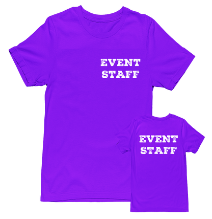 Professional Event Men's Unisex Staff Tees - Front & Back All Colors & Sizes In Stock
