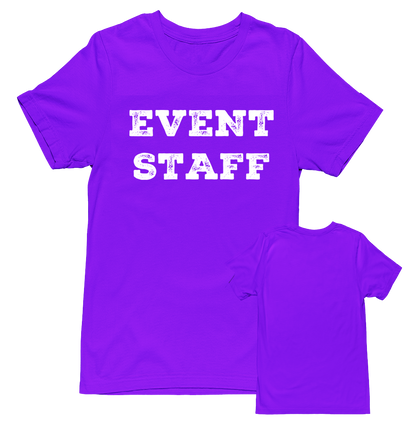 Professional Event Men's Unisex Staff Tees - Front & Back All Colors & Sizes In Stock