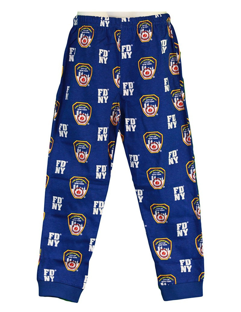 FDNY Kids Pajama Set Boys 2 Piece Sleepwear Blue