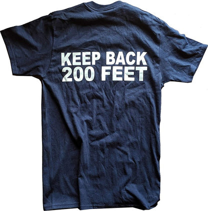 FDNY Men's Keep Back 200 Feet T-Shirt Navy Blue Tee