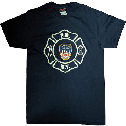 FDNY Mens Short Sleeve Screen Print T-Shirt Navy