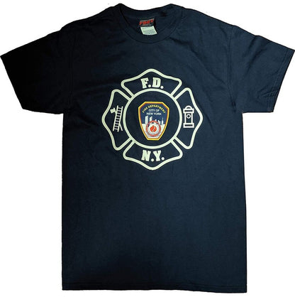 FDNY Mens Short Sleeve Screen Print T-Shirt Navy