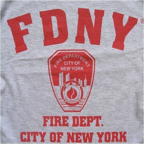 FDNY T-Shirt Men's Gray & Red Officially Licensed Tee