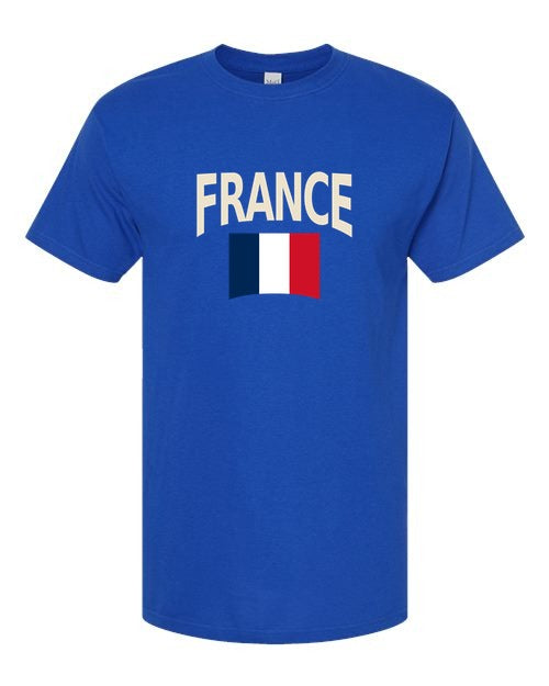 France Soccer Tee 2026 — Classic Name & Flag | NYC Factory - Royal Blue