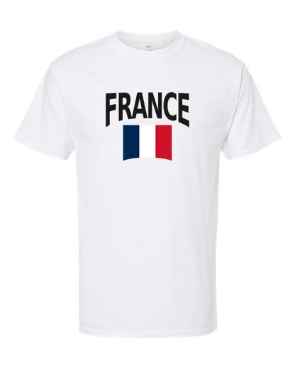 France Soccer Tee 2026 — Classic Name & Flag | NYC Factory - White