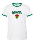 Ghana 2026 Soccer Arched Crest Ringer Tee -- NYC Factory