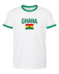 Ghana Soccer Ringer Tee 2026 — Classic Name & Flag | NYC Factory