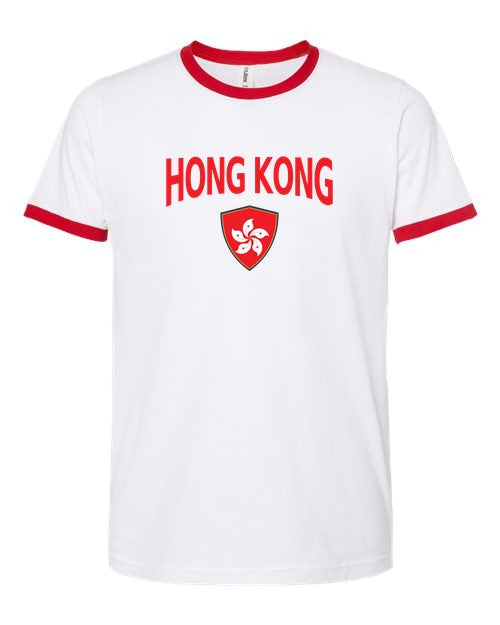 Hong Kong Arched Crest Soccer Ringer Tee — NYC Factory