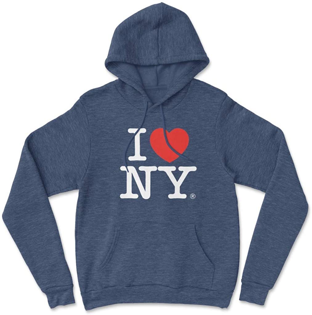 I Love NY Adult Unisex Hoodie Heather Denim