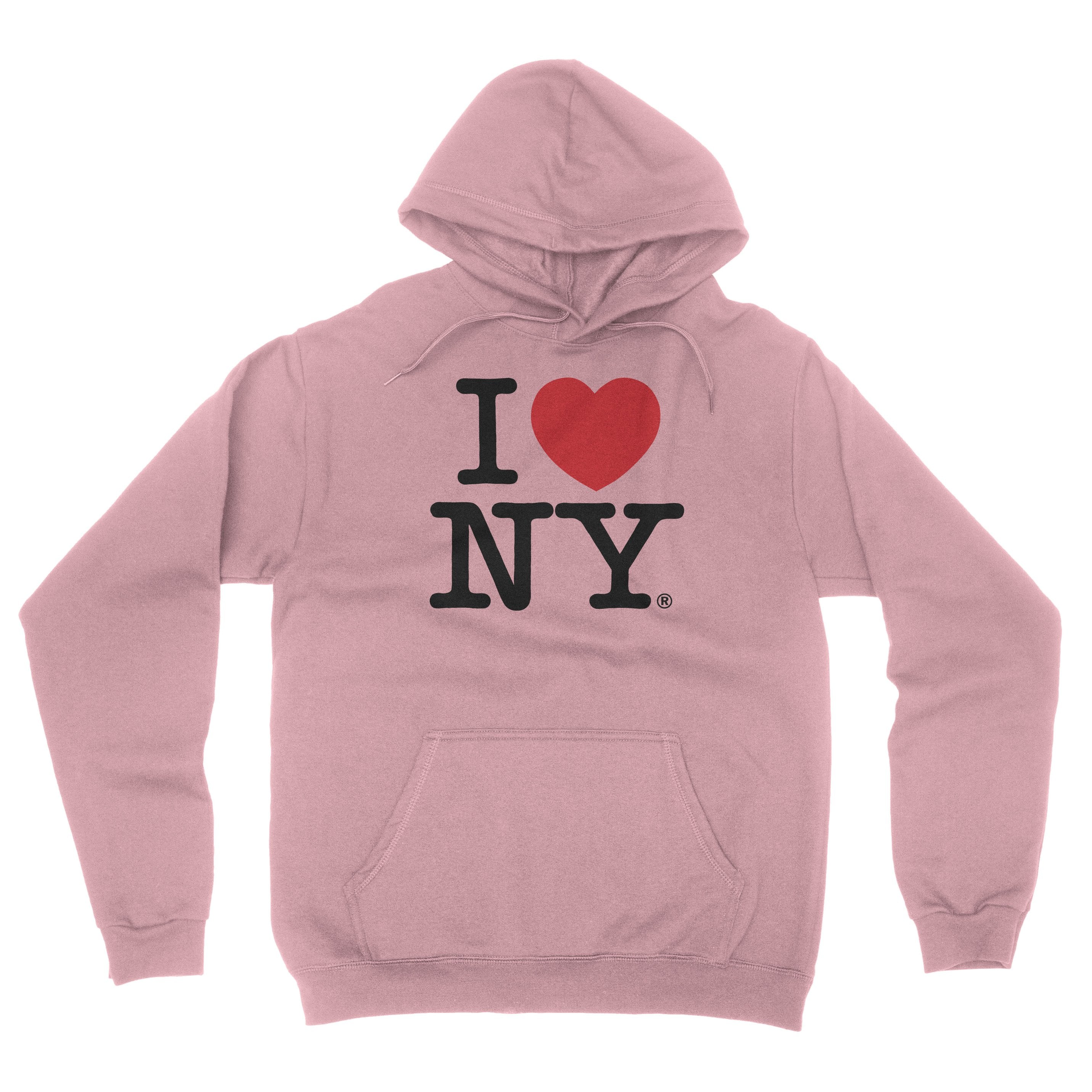 I Love NY Adult Unisex Hoodie Light Pink