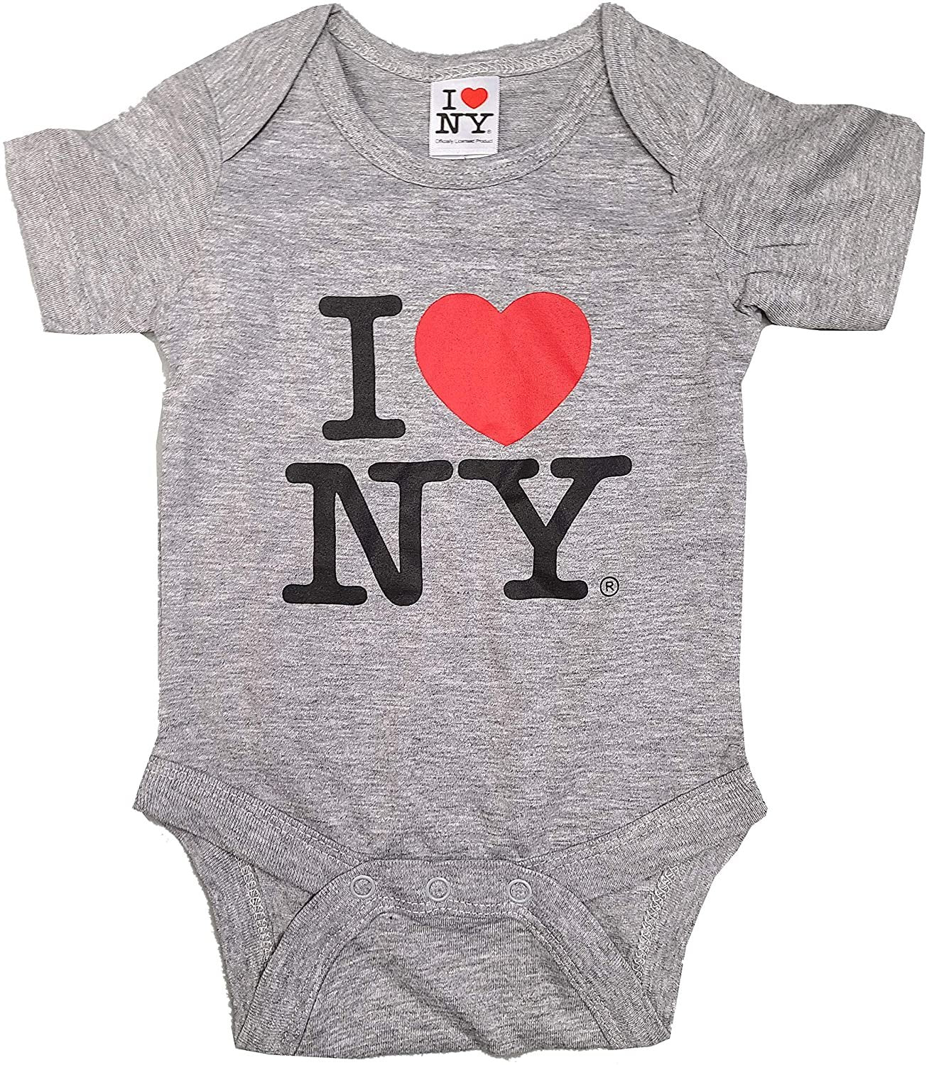 I Love NY Baby Bodysuit Heather Gray