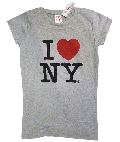 I Love NY New York Womens T-Shirt Spandex Tee Heart Gray